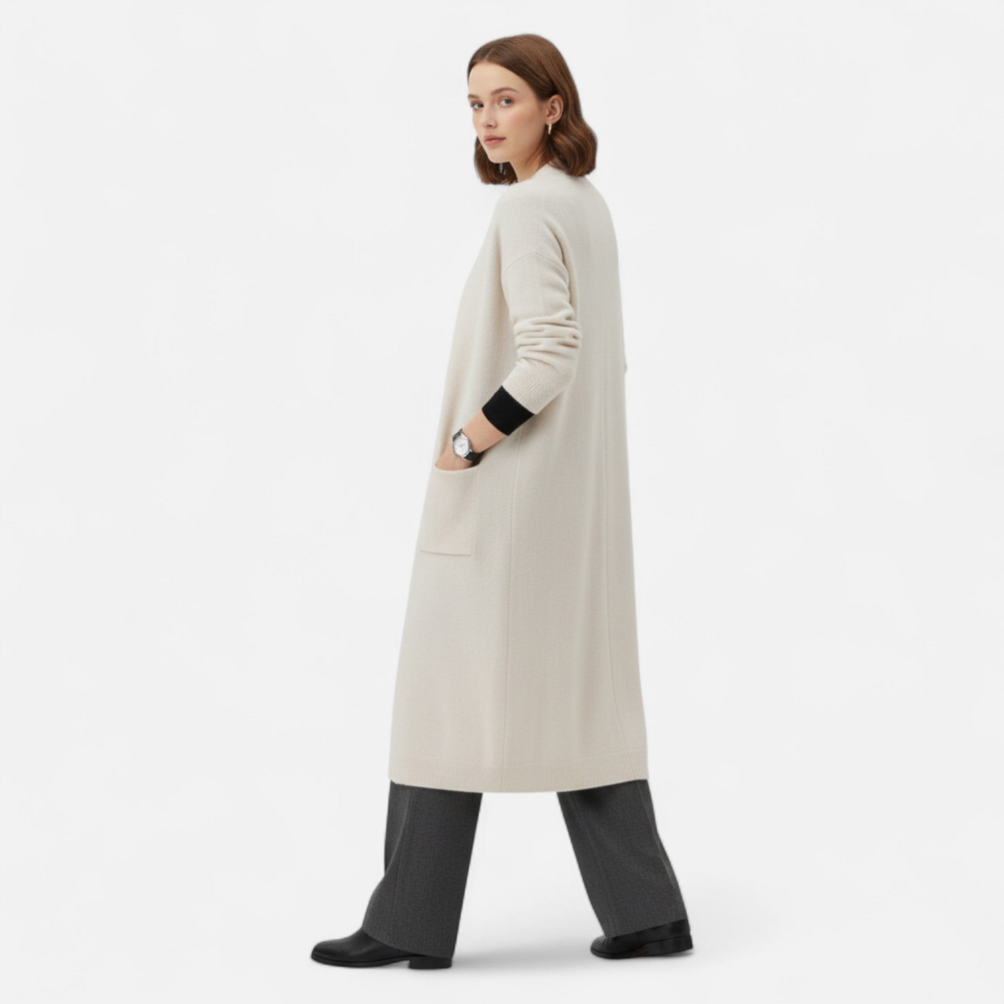Modero | Cardigan long ouvert femme, coupe fluide