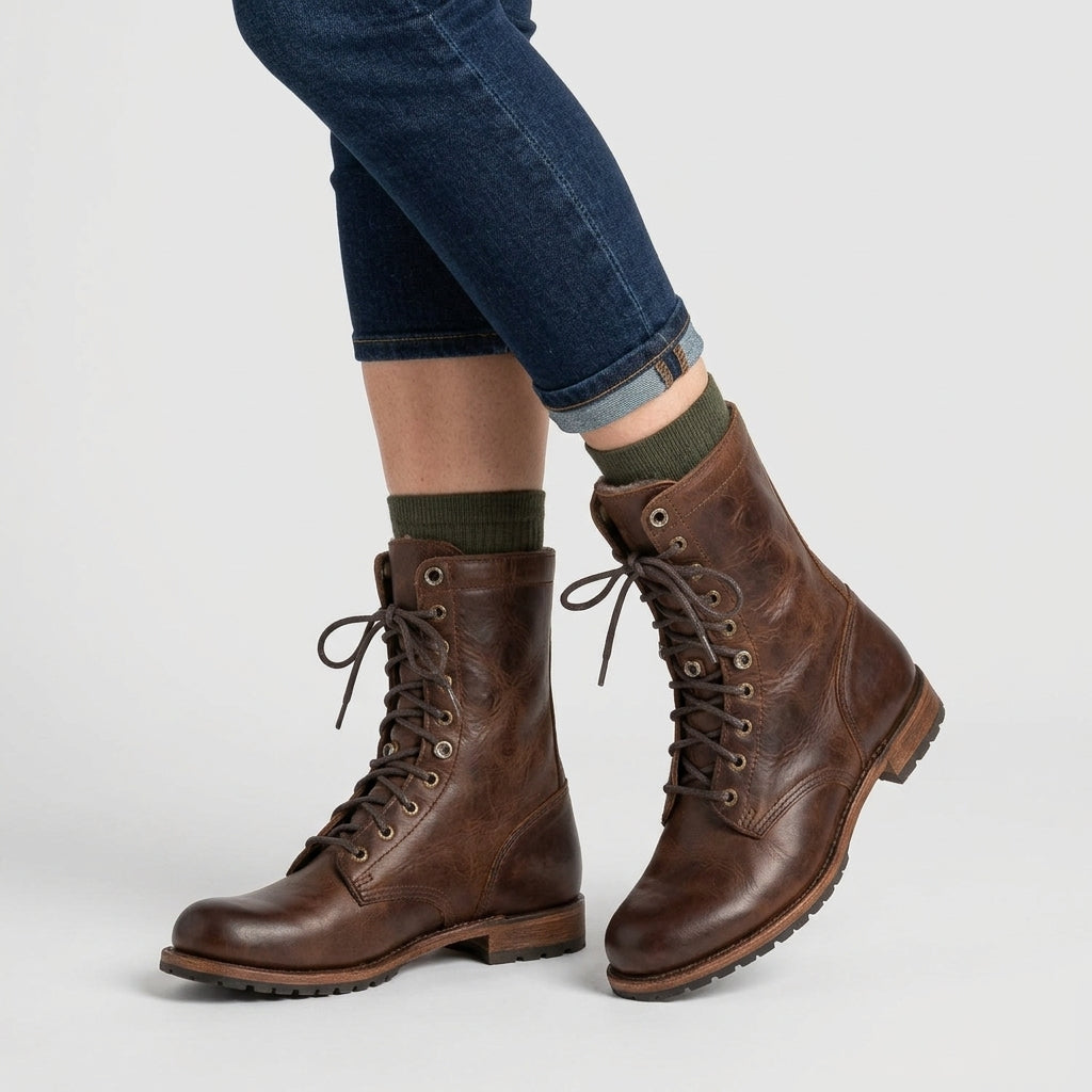 Bottes En Cuir Pour Femme, À La Coupe Souple Et Dotées D'une Doublure Douce : Des Bottes Confortables À Porter AU Quotidien, Toute La Journée