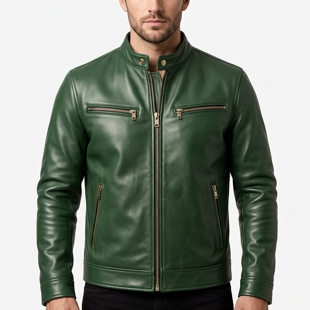 Veste En Cuir Vintage Pour Homme – Un Modèle Intemporel AU Style Classique, Idéal Pour Un Confort AU Quotidien Et Des Tenues Décontractées