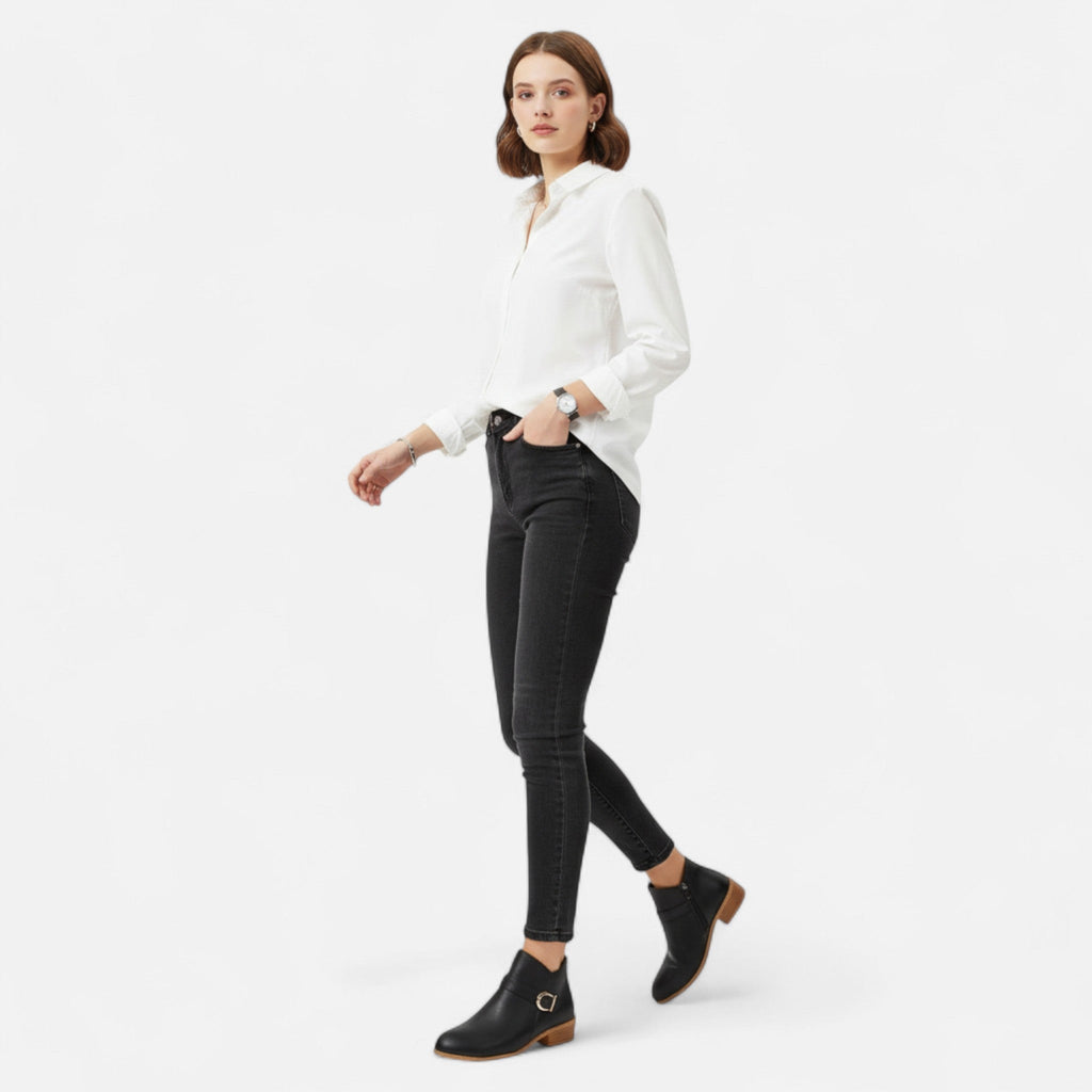 Modero | Bottines femme à bout pointu et boucle