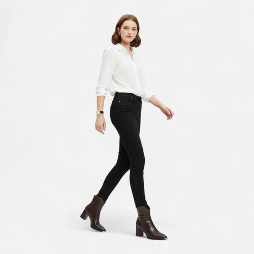 Modero | Bottines Chelsea femme à bout pointu, finition lustrée