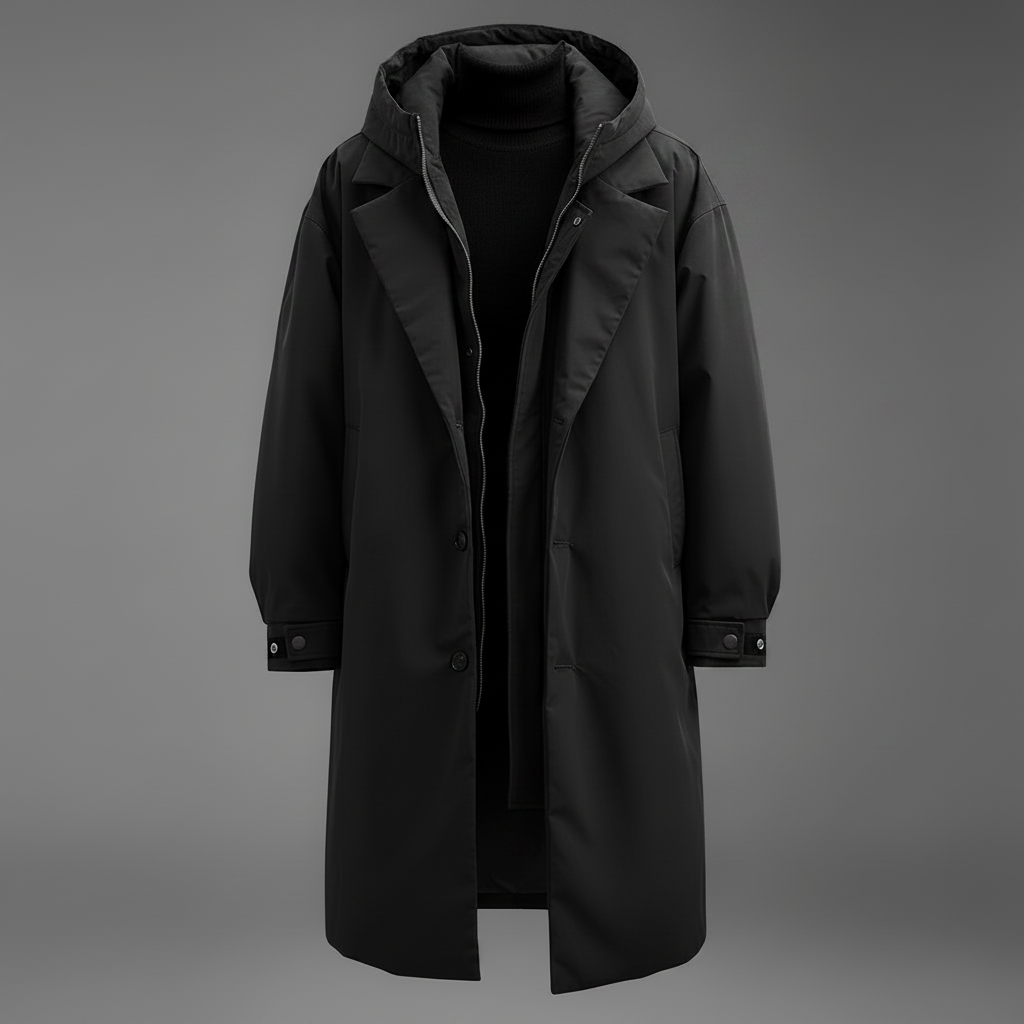 Trench Imperméable Pour Homme, Avec Capuche Et Coupe Longue – Manteau Résistant Aux Intempéries, Idéal Pour La Vie Urbaine, Les Trajets Quotidiens Et Les Voyages