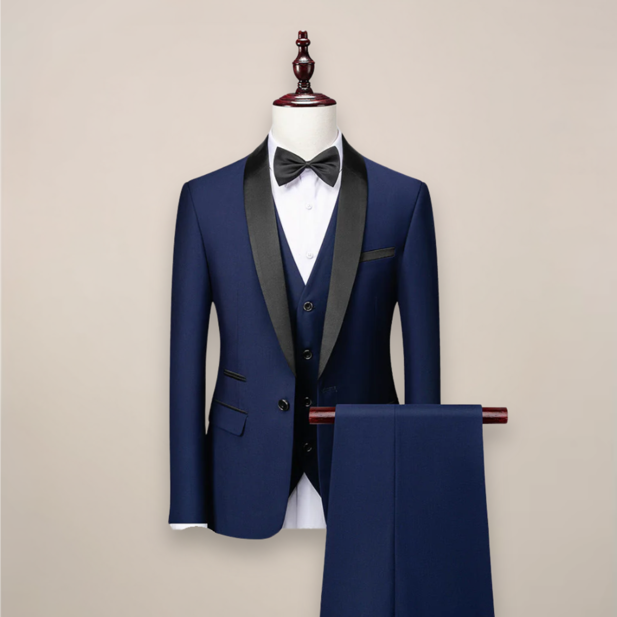 Smoking Trois Pièces Pour Homme, À Col Châle Et Coupe Ajustée : Une Tenue De Cérémonie Élégante Pour Les Mariages, Les Soirées De Gala Et Les Occasions Spéciales En Soirée