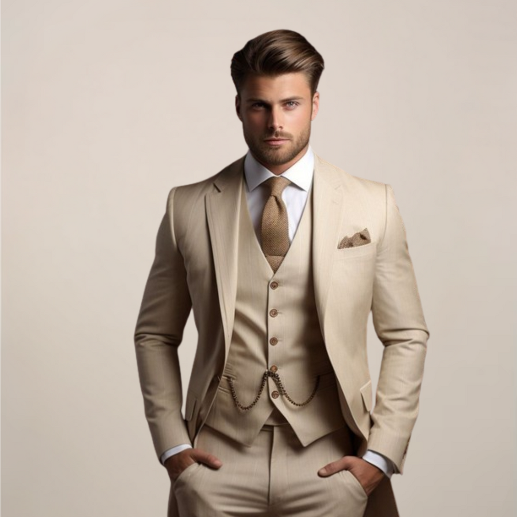 Costume Trois Pièces Respirant Pour Homme, Composé D'un Blazer, D'un Gilet Et D'un Pantalon : Un Ensemble Élégant Idéal Pour Les Mariages Printaniers Et Les Occasions Formelles