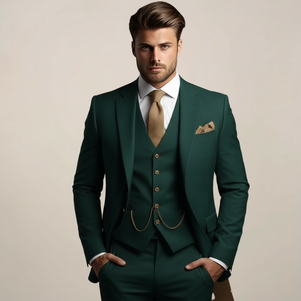 Costume Trois Pièces Respirant Pour Homme, Composé D'un Blazer, D'un Gilet Et D'un Pantalon : Un Ensemble Élégant Idéal Pour Les Mariages Printaniers Et Les Occasions Formelles