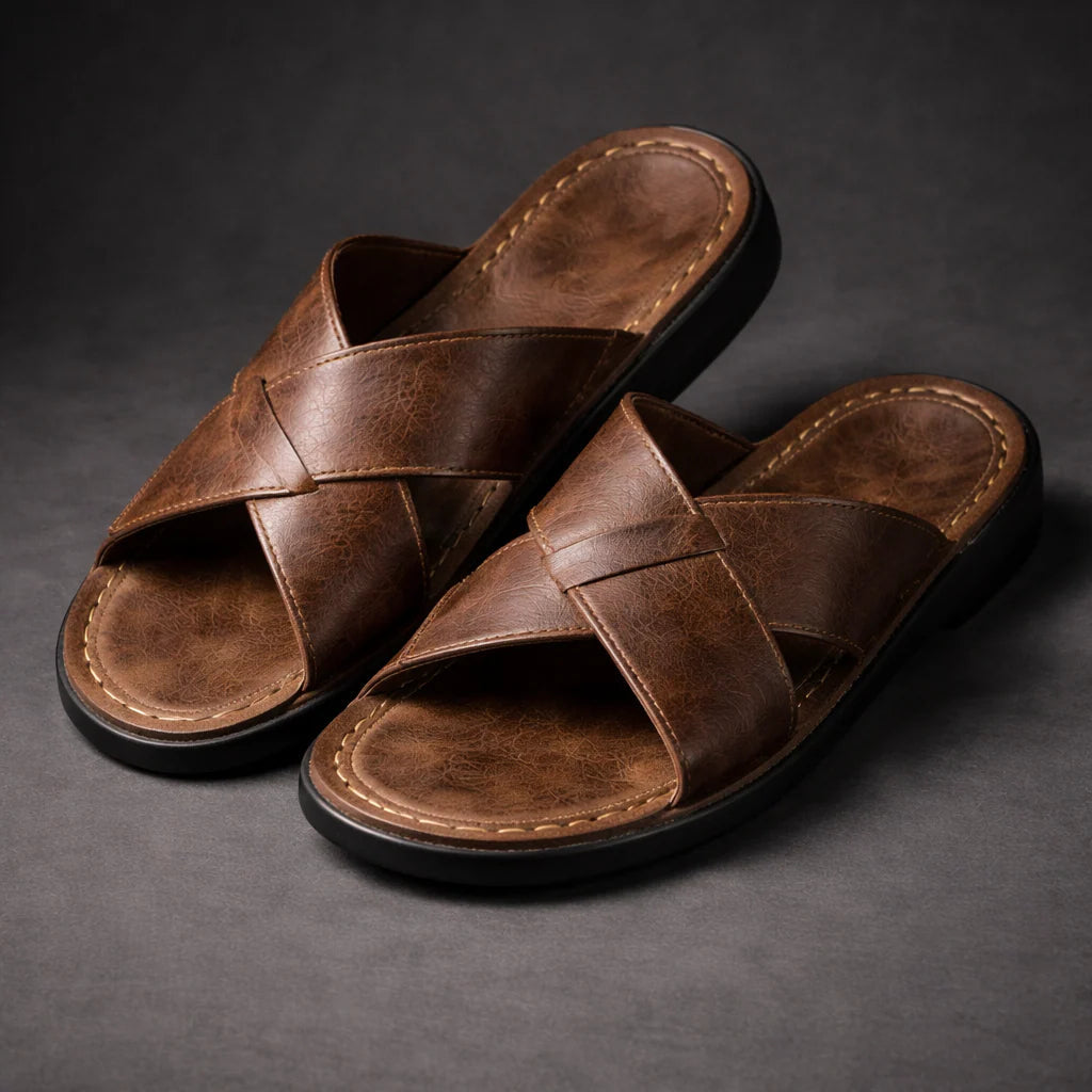 Sandales Sans Lacets Pour Homme À Lanières Entrecroisées – Chaussures D'été Décontractées Pour Les Vacances Et Le Quotidien