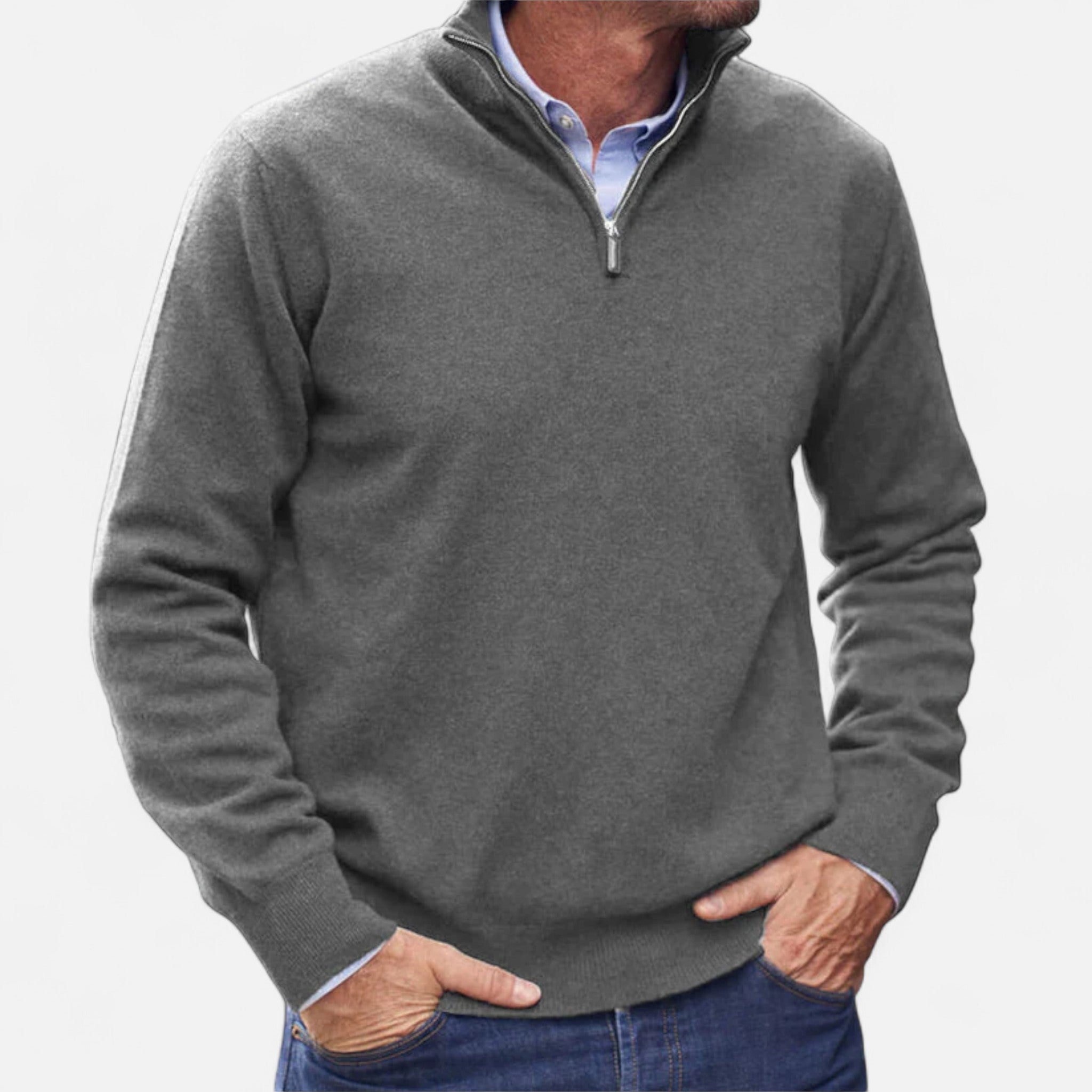 Modero | Pull homme zippé, maille fine
