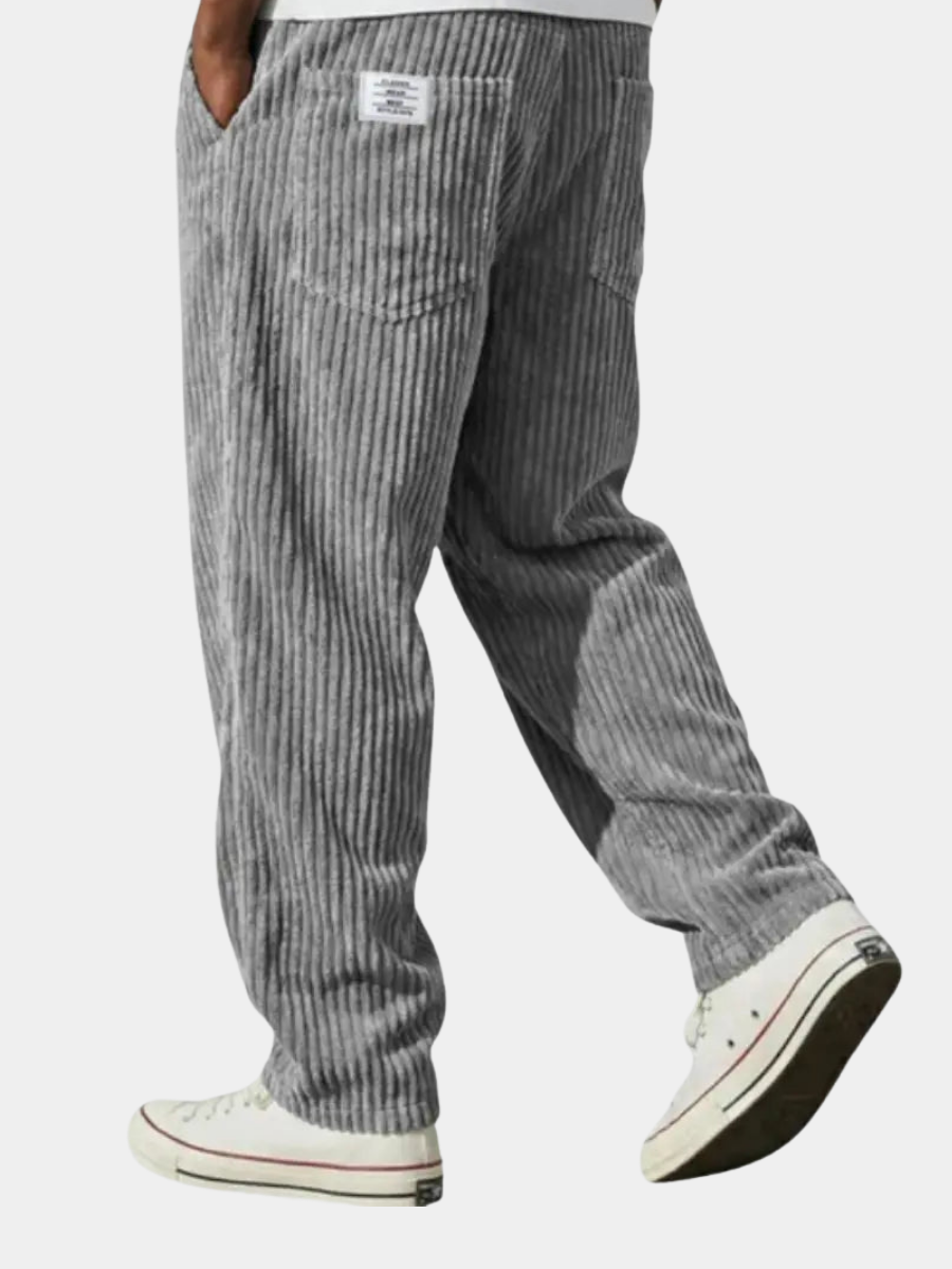 Pantalon En Velours Côtelé Pour Homme, Coupe Ample Et Cordon De Serrage : Un Pantalon Confortable Pour Tous Les Jours, Idéal Pour Un Look Décontracté