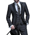 Élégant Costume Trois Pièces Pour Homme À La Coupe Ajustée : Un Costume Raffiné Idéal Pour Les Mariages, Les Occasions Festives Et Les Événements Officiels