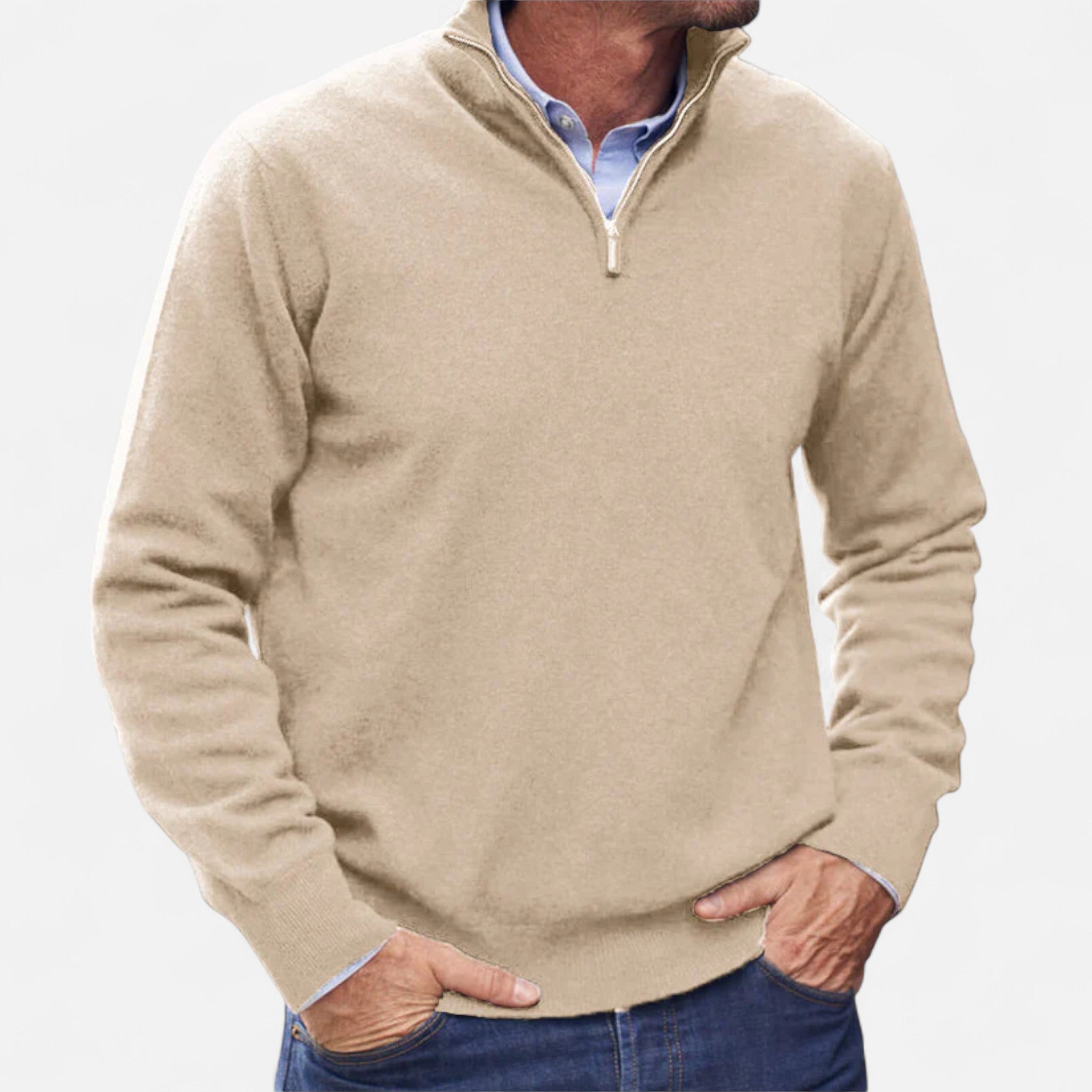Modero | Pull homme zippé, maille fine