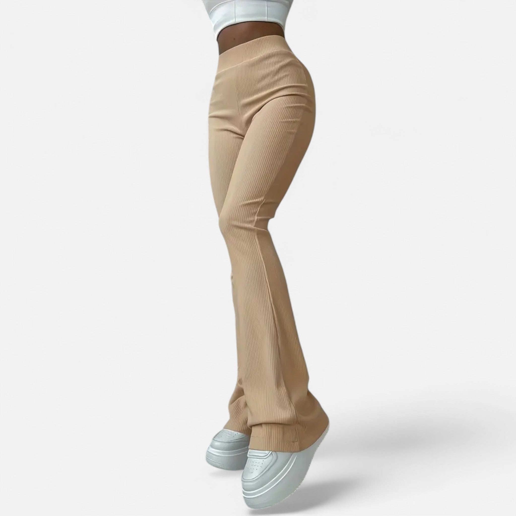 Modero | Leggings femme côtelés, taille haute