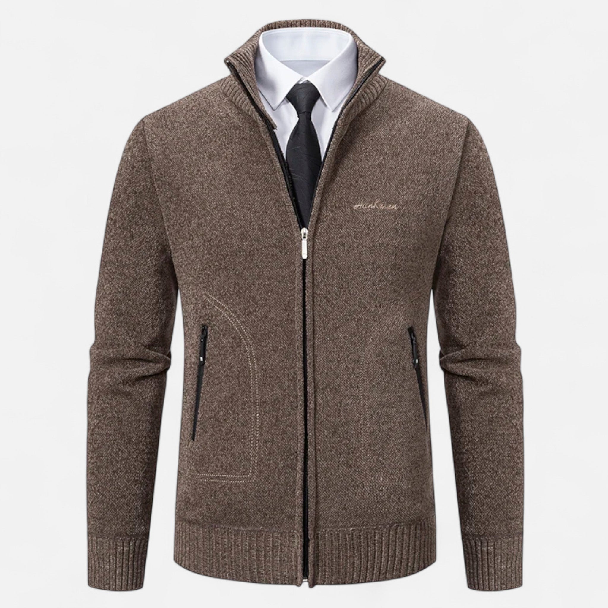 Modero | Cardigan en maille homme à col montant