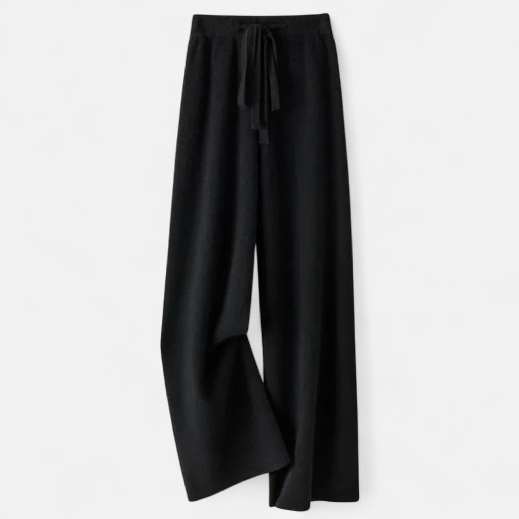 Modero | Pantalon en maille femme, taille haute jambe droite