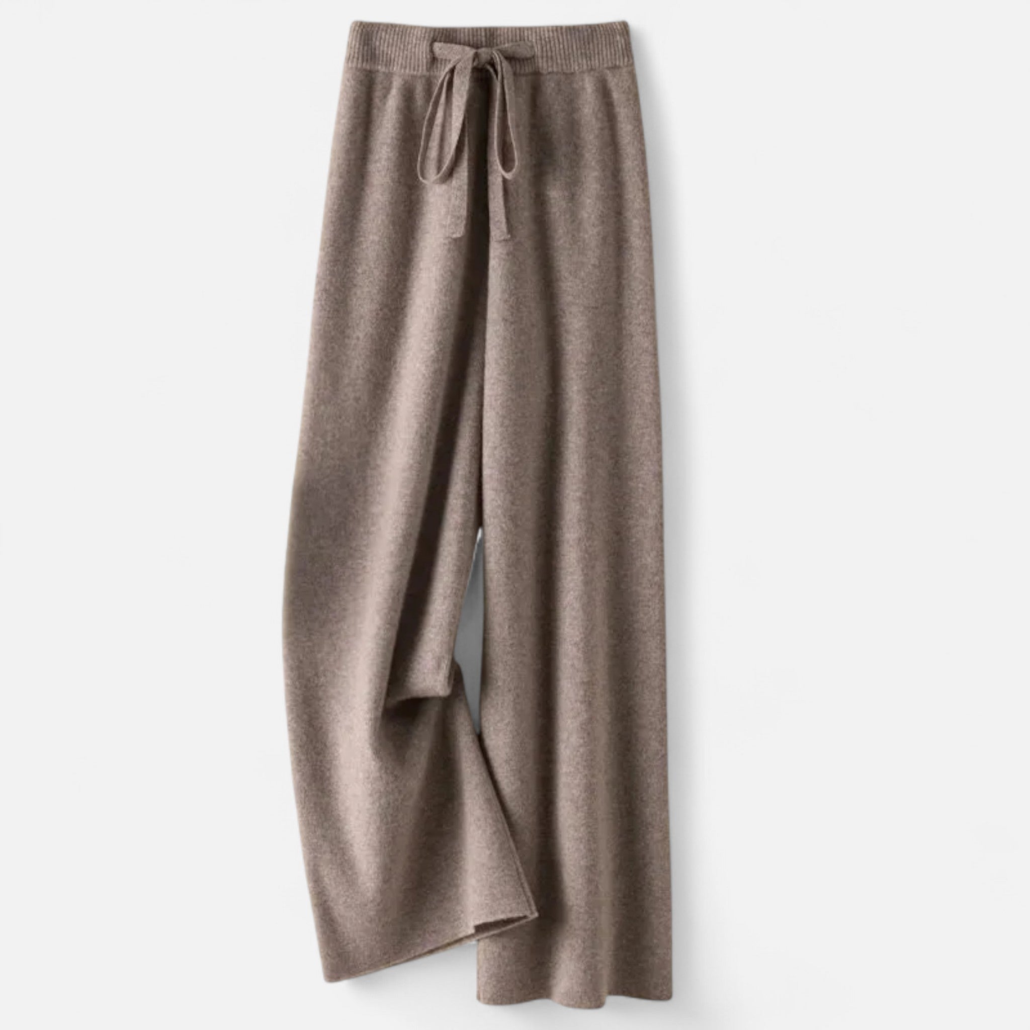 Modero | Pantalon en maille femme, taille haute jambe droite