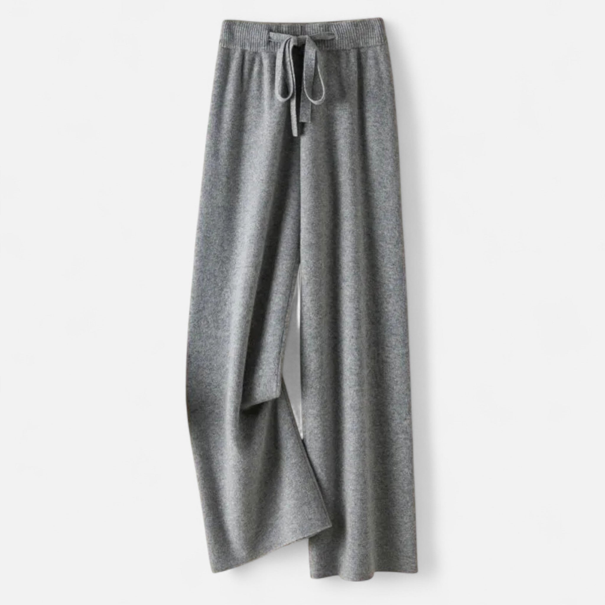 Modero | Pantalon en maille femme, taille haute jambe droite