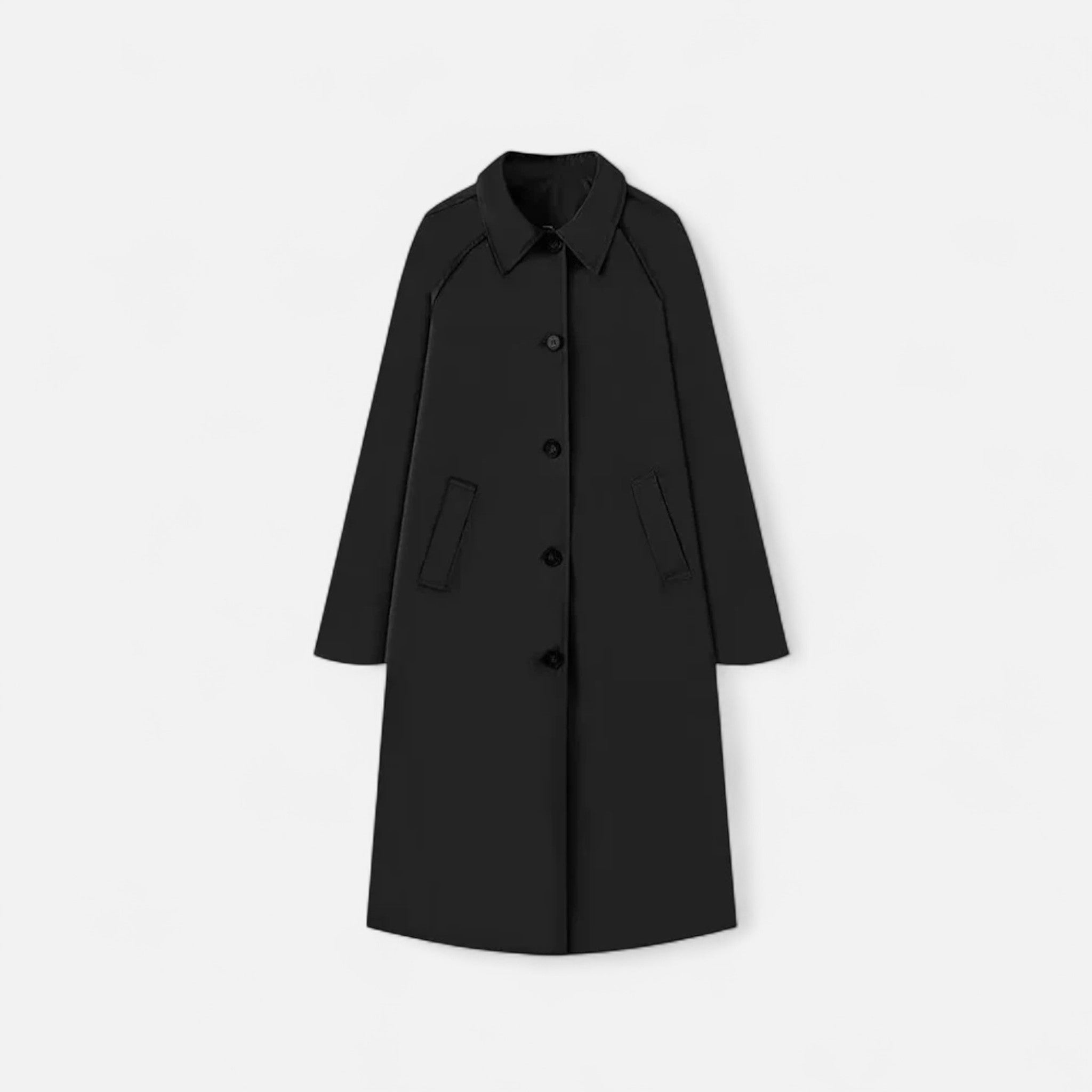 Modero | Trench long femme, simple boutonnage