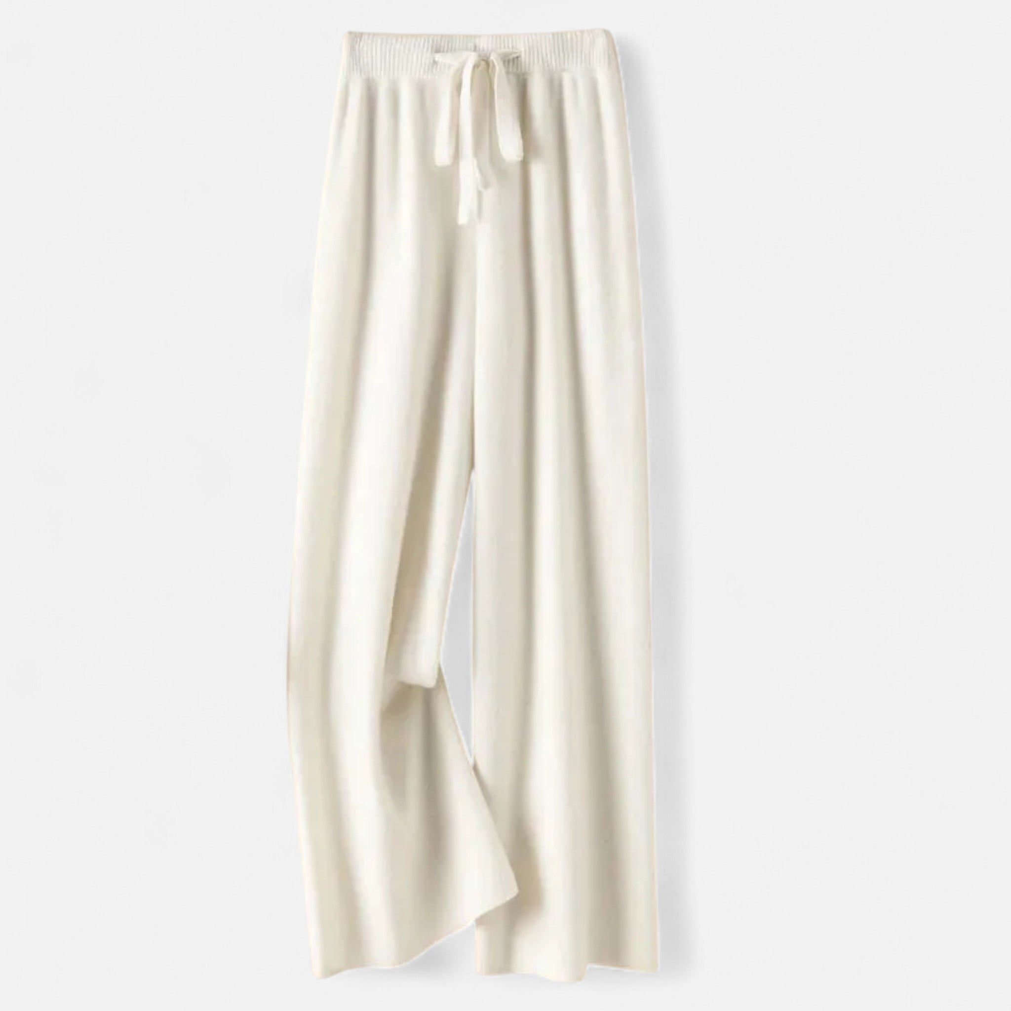 Modero | Pantalon en maille femme, taille haute jambe droite