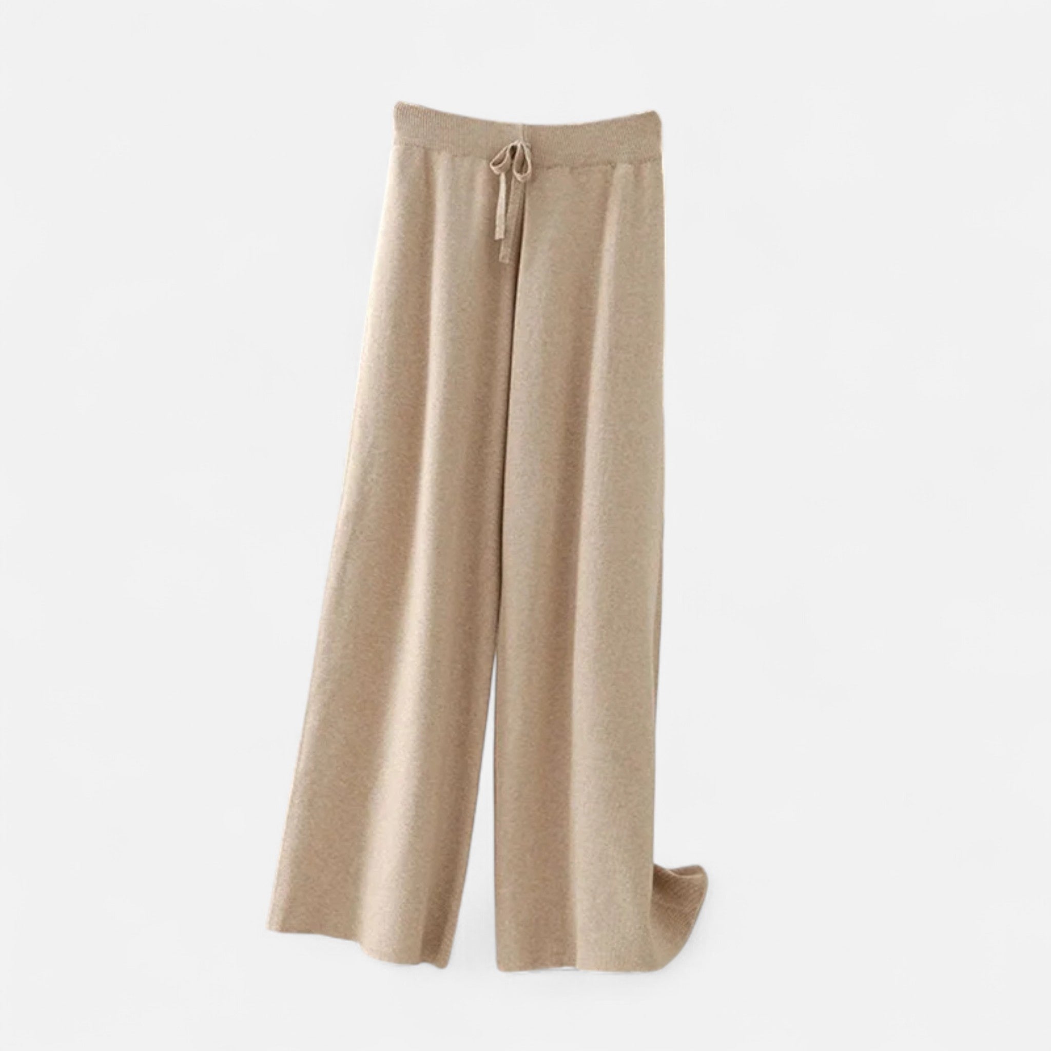 Modero | Pantalon en maille femme, taille haute jambe droite