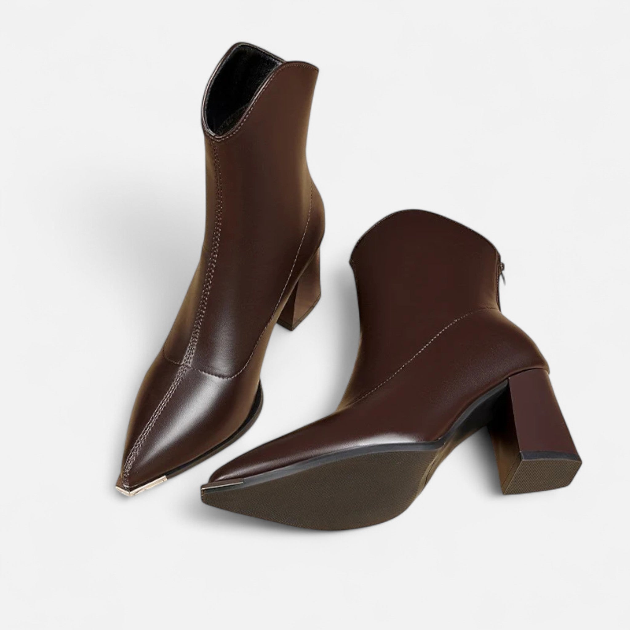 Modero | Bottines Chelsea femme à bout pointu, finition lustrée