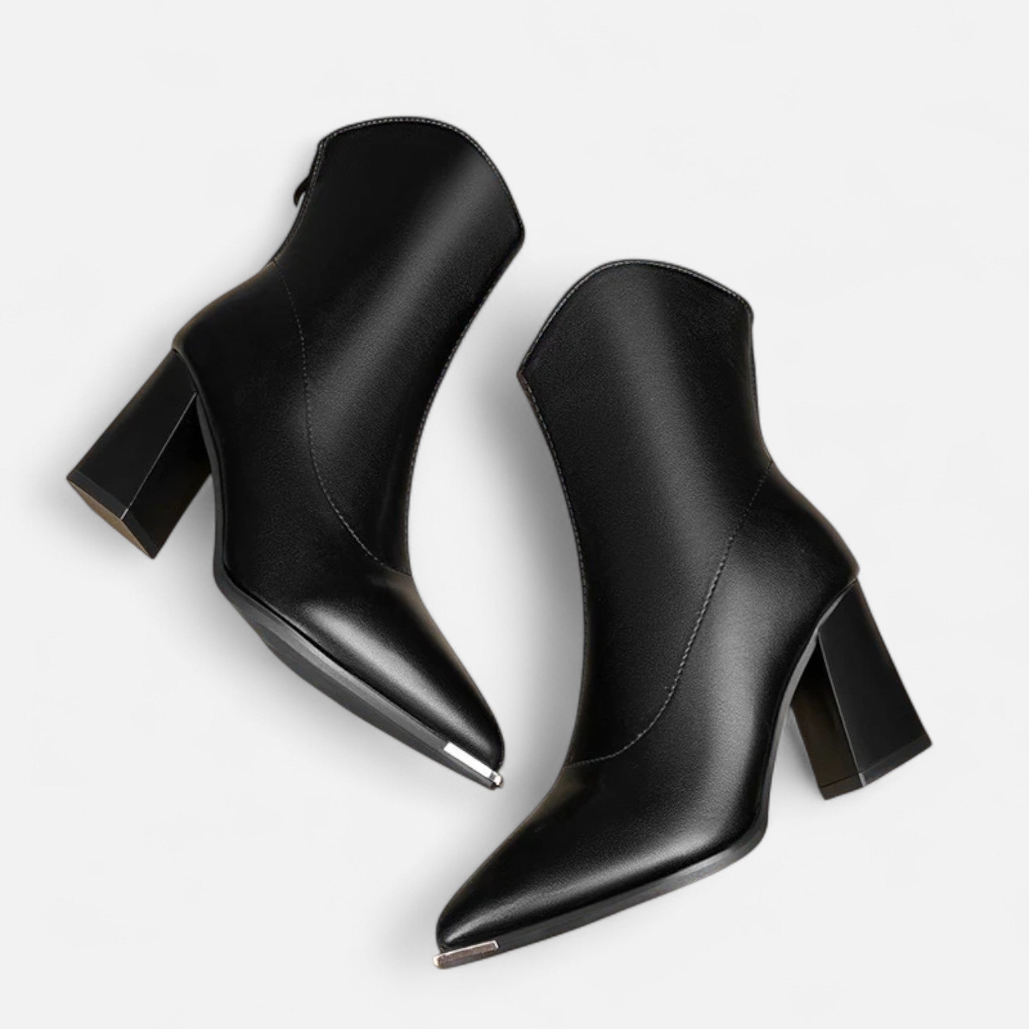 Modero | Bottines Chelsea femme à bout pointu, finition lustrée