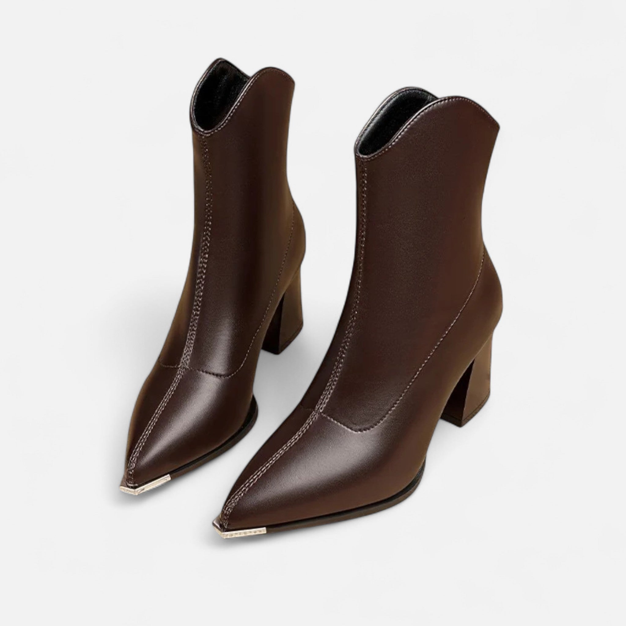 Modero | Bottines Chelsea femme à bout pointu, finition lustrée