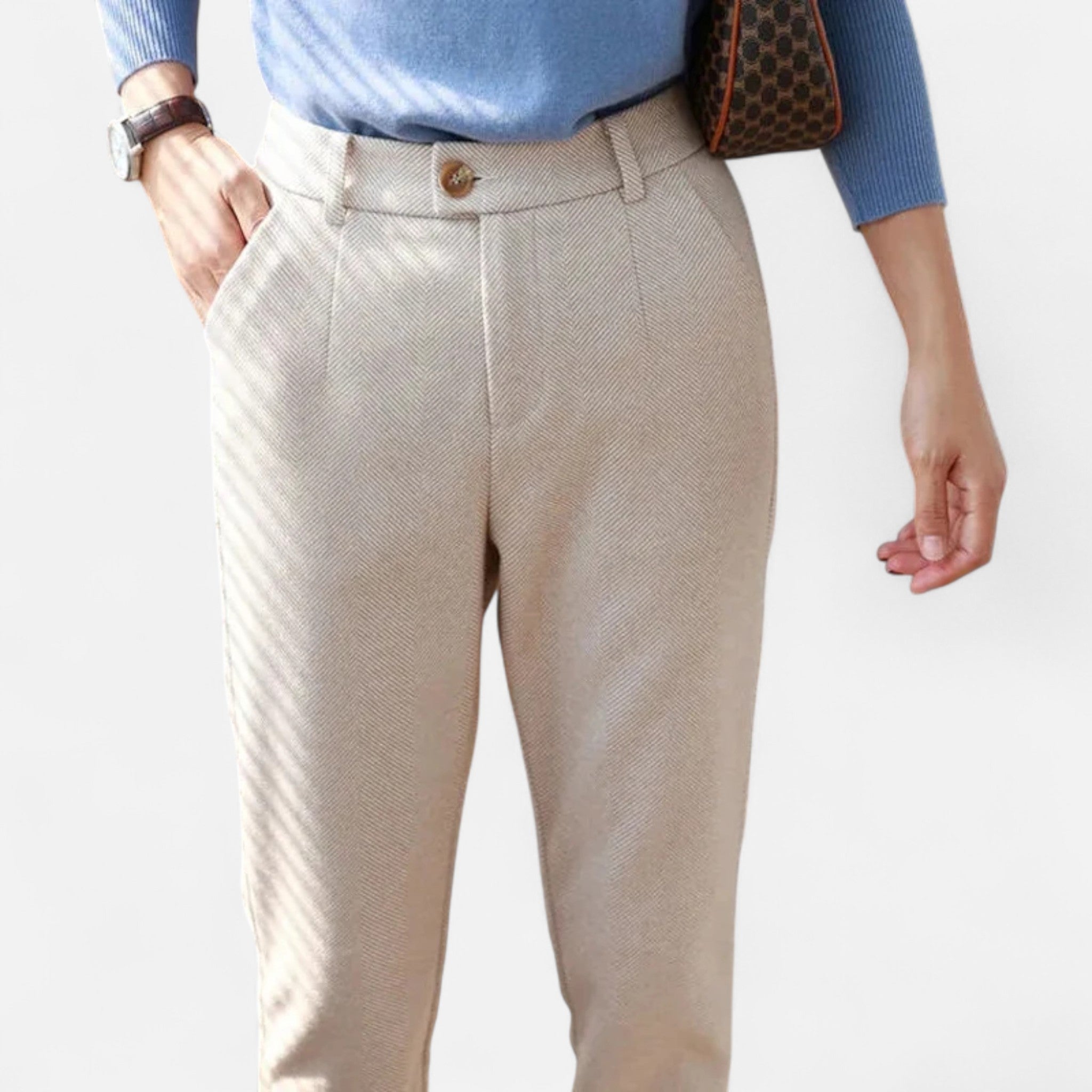 Modero | Pantalon crayon femme, taille haute