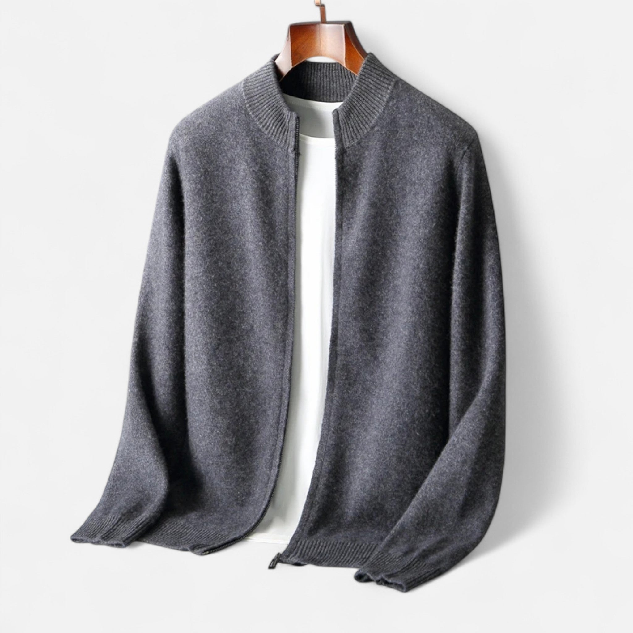 Modero | Cardigan zippé homme en maille fine
