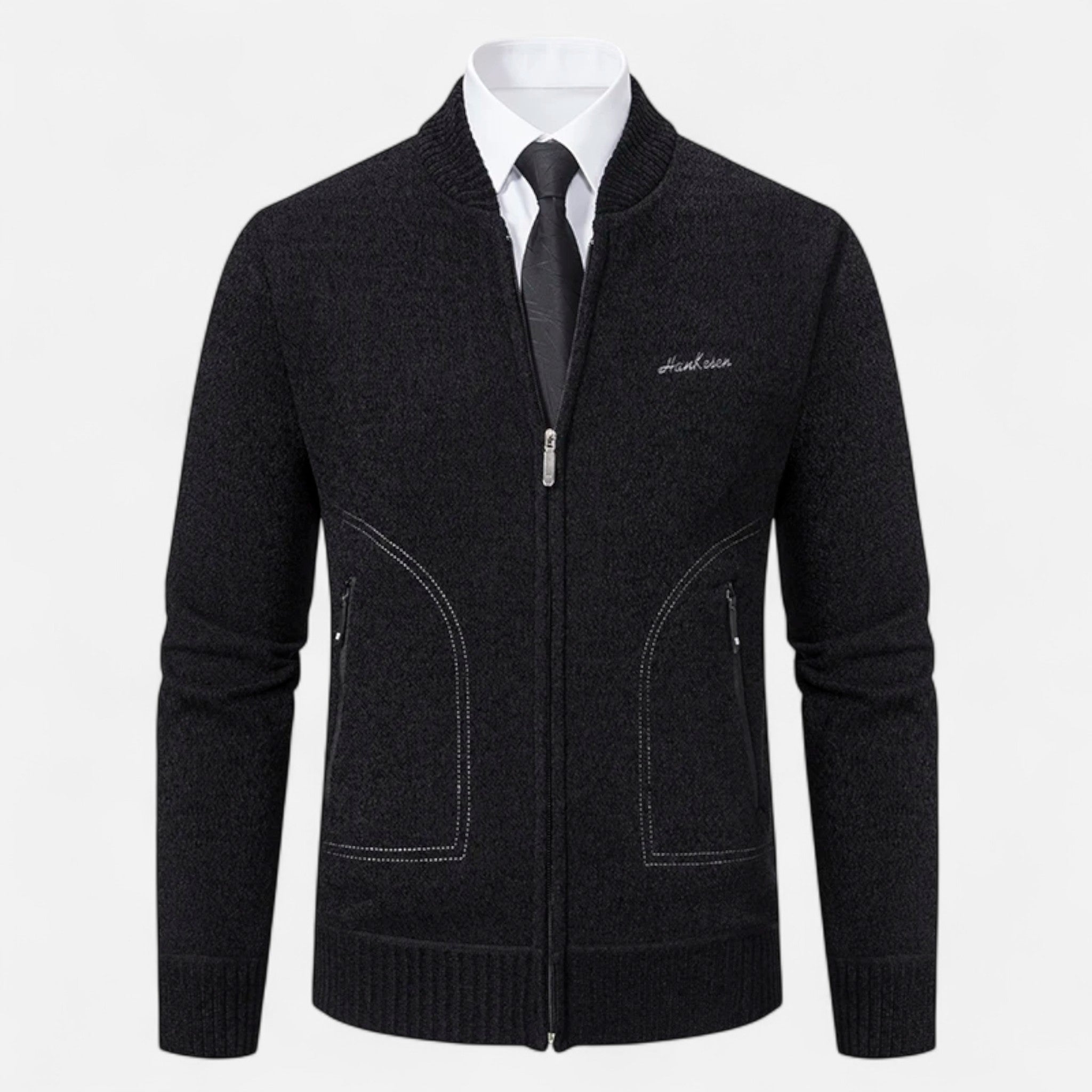 Modero | Cardigan en maille homme à col montant