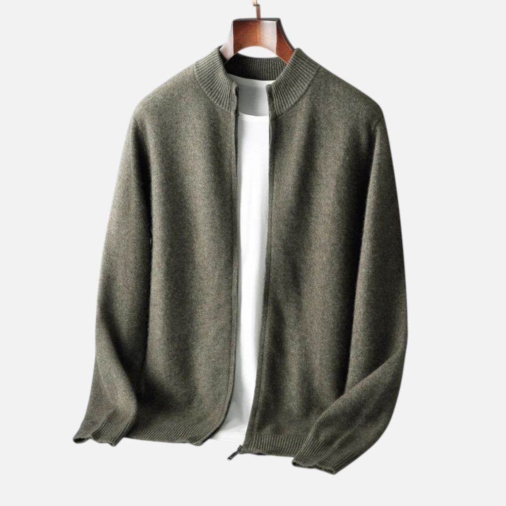 Modero | Cardigan zippé homme en maille fine
