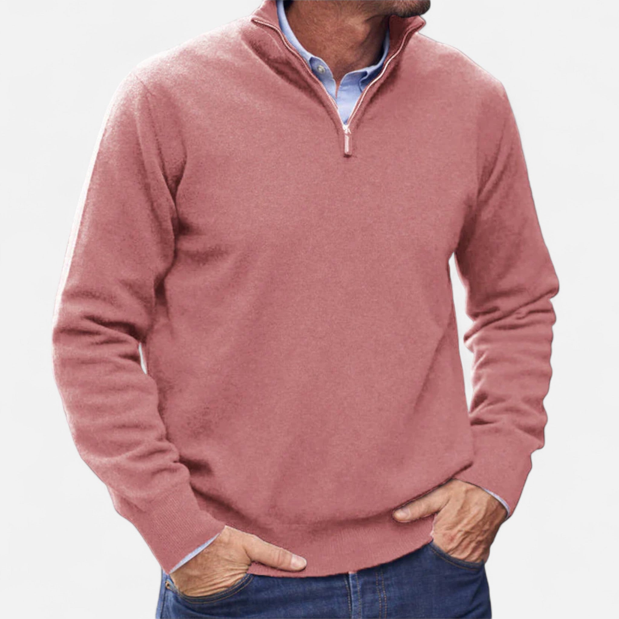 Modero | Pull homme zippé, maille fine