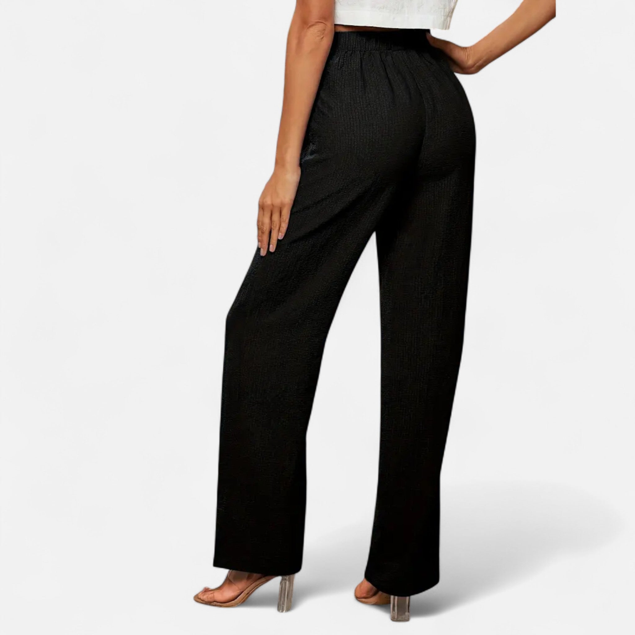 Modero | Pantalon femme à jambe droite, taille haute