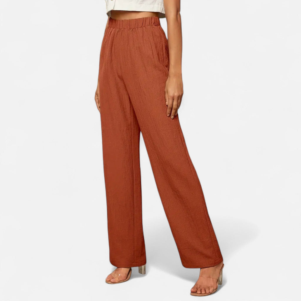 Modero | Pantalon femme à jambe droite, taille haute