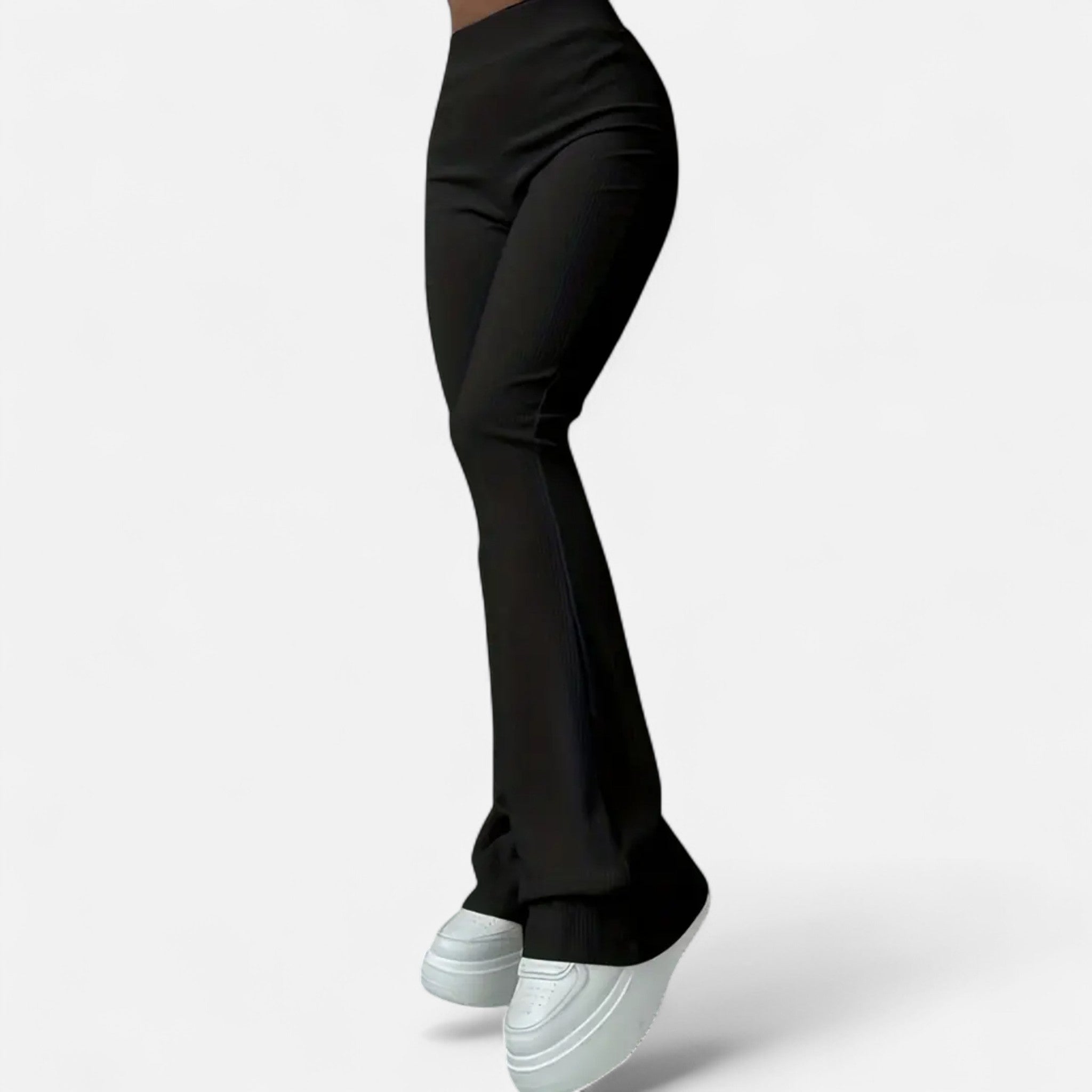 Modero | Leggings femme côtelés, taille haute