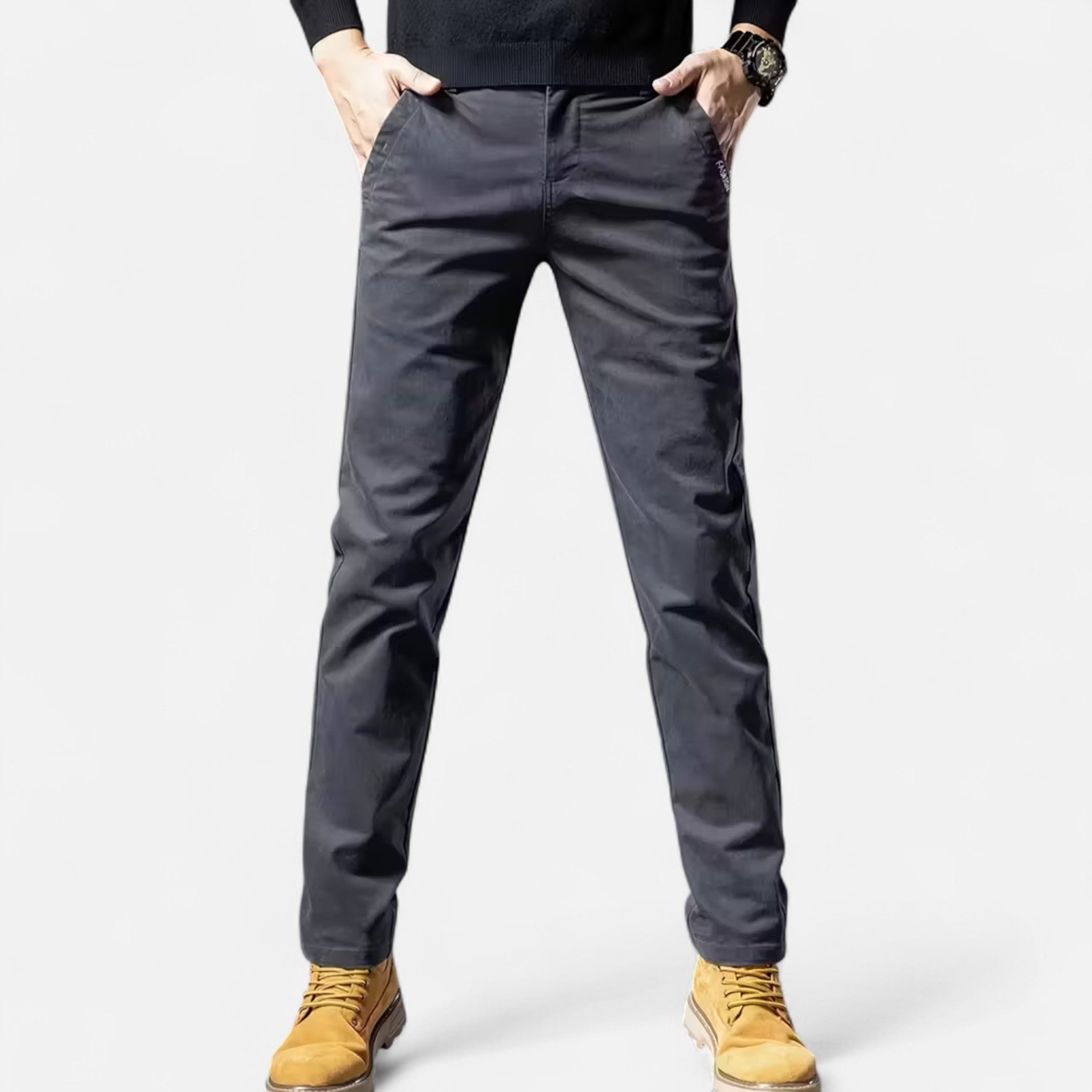 Modero | Pantalon homme en coton, jambe droite