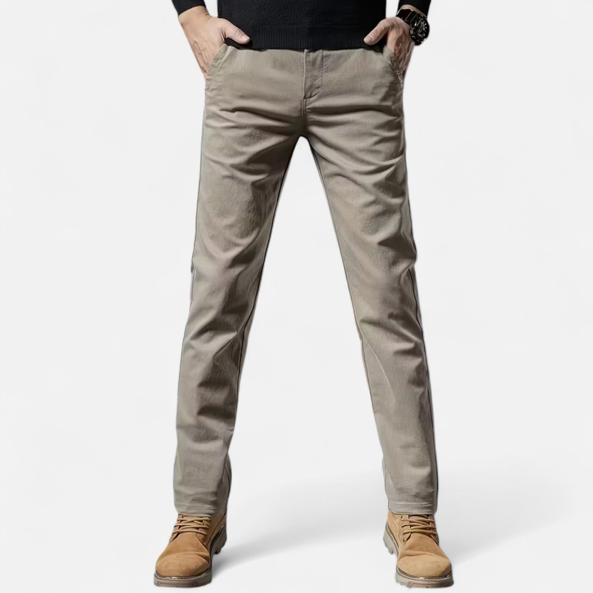 Modero | Pantalon homme en coton, jambe droite