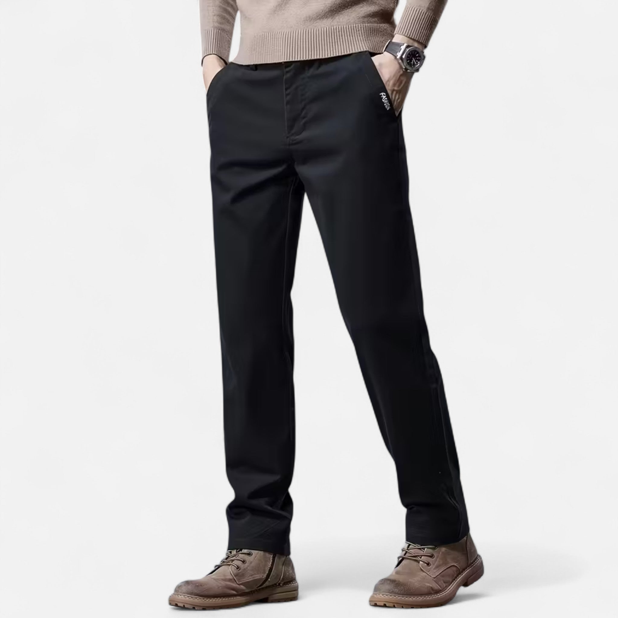 Modero | Pantalon homme en coton, jambe droite