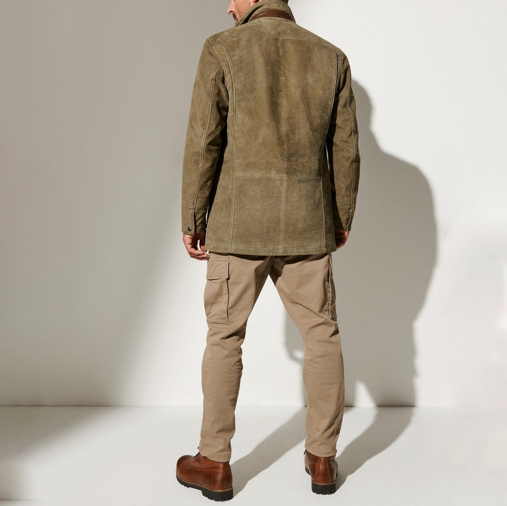 Veste En Daim Pour Homme Avec Doublure – Une Veste Classique D'inspiration Vintage, Idéale Pour L'automne, L'hiver Et Un Look Élégant AU Quotidien