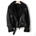Veste En Cuir Pour Femme De Style Motard Avec Doublure En Sherpa – Une Veste Chaude Et Élégante Pour L'automne, L'hiver Et Un Look Moderne AU Quotidien
