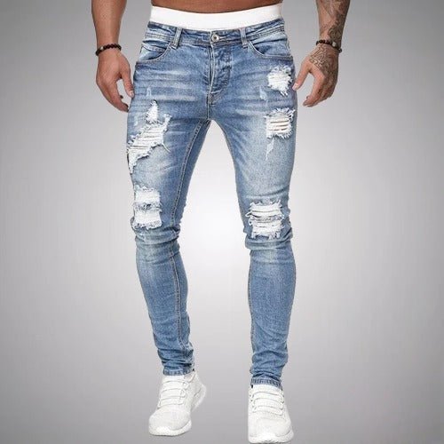 Jean Slim Pour Homme, Extensible Et Avec Des Effets Usés — Un Jean En Denim Confortable Et Résistant, Idéal Pour Un Look Décontracté AU Quotidien
