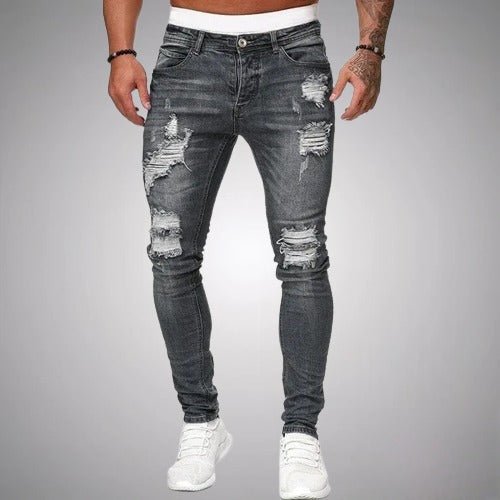 Jean Slim Pour Homme, Extensible Et Avec Des Effets Usés — Un Jean En Denim Confortable Et Résistant, Idéal Pour Un Look Décontracté AU Quotidien