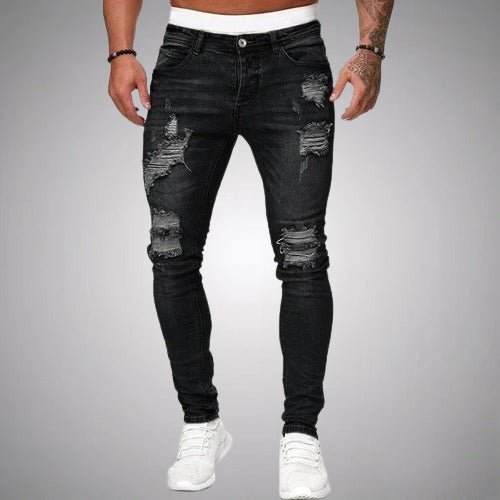 Jean Slim Pour Homme, Extensible Et Avec Des Effets Usés — Un Jean En Denim Confortable Et Résistant, Idéal Pour Un Look Décontracté AU Quotidien
