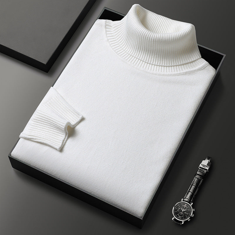 Pull À Col Roulé Côtelé En Mélange De Cachemire Pour Homme : Un Modèle Élégant Et Doux, Idéal Pour Les Journées Froides, Un Style Chic Et Décontracté Et À Porter AU Quotidien